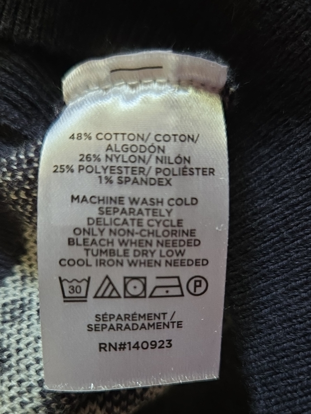 NEW Ann Taylor Navy Blue White Floral Sweater L - Picture 4 of 6